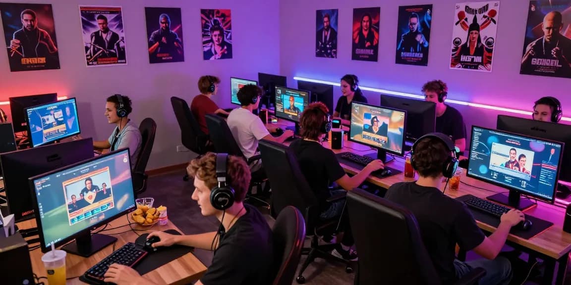 Engaged players experiencing free porn games in a lively gaming environment.