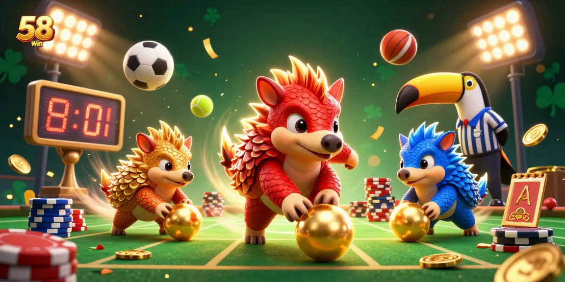 Engage with gaming excitement at 58win with pangolins bowling through poker chips!