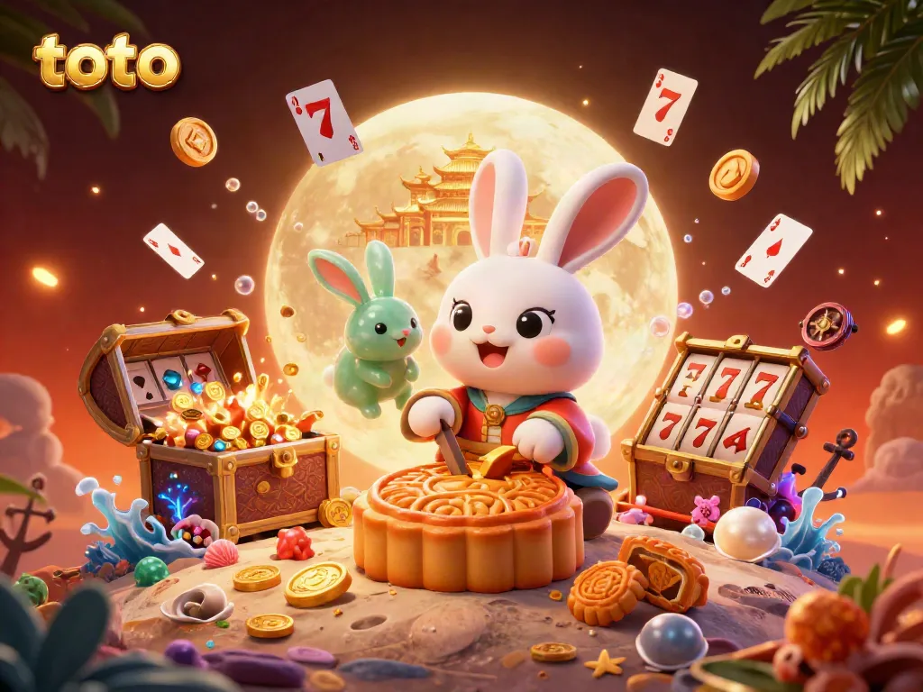 Engage in thrilling gameplay with Toto's moon-themed casino scene filled with vivid elements.