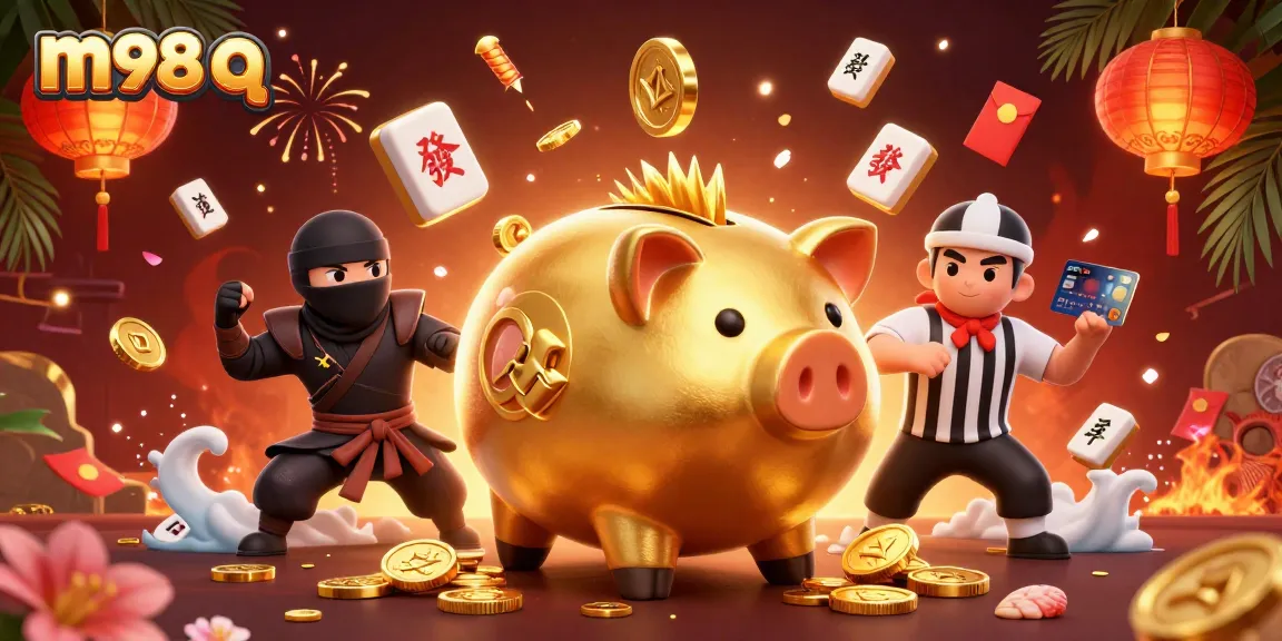 Experience dynamic gameplay with m98 q as characters engage in thrilling action amidst coins and festive symbols.