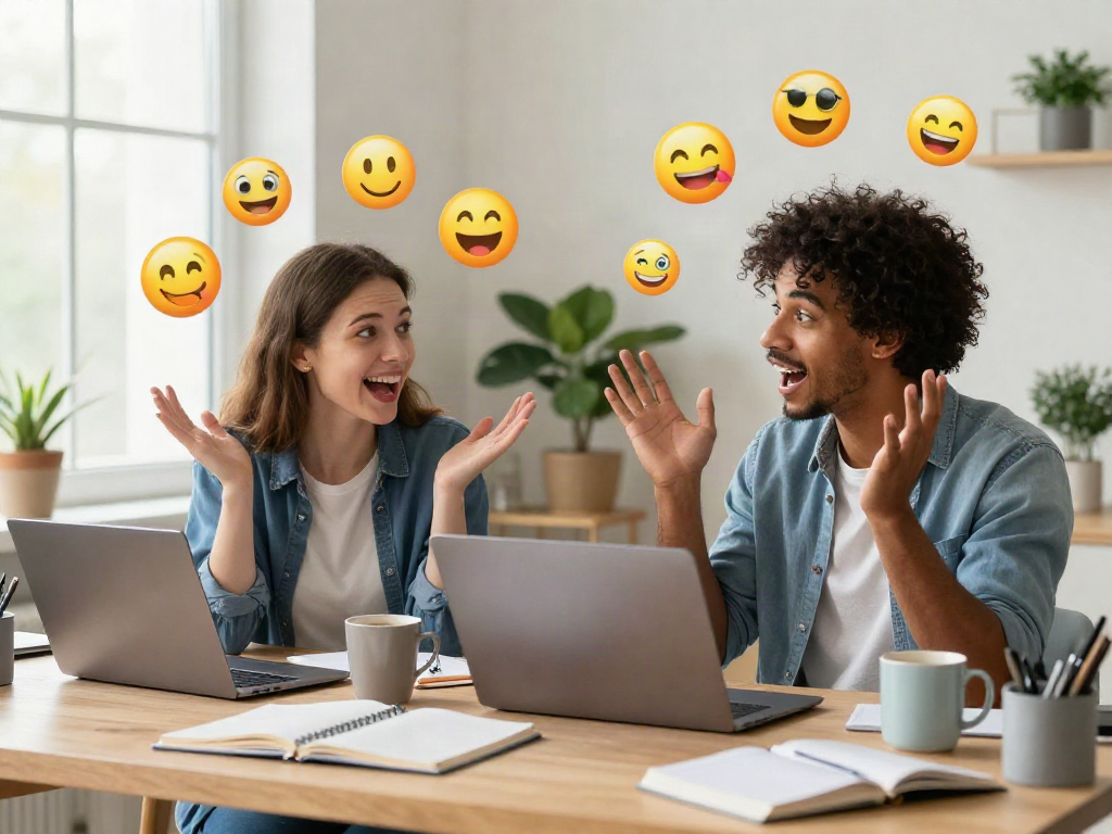 Engaging spicy chat scene between two individuals in a modern home office.