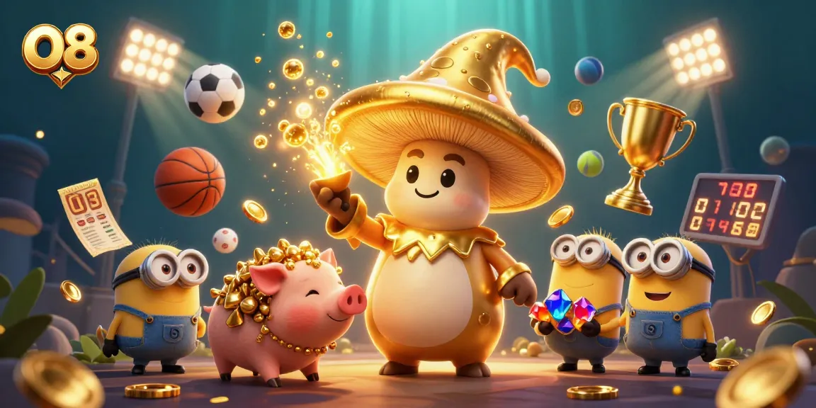 Experience the magic of O8 with golden treasures, sports elements and mystical characters.