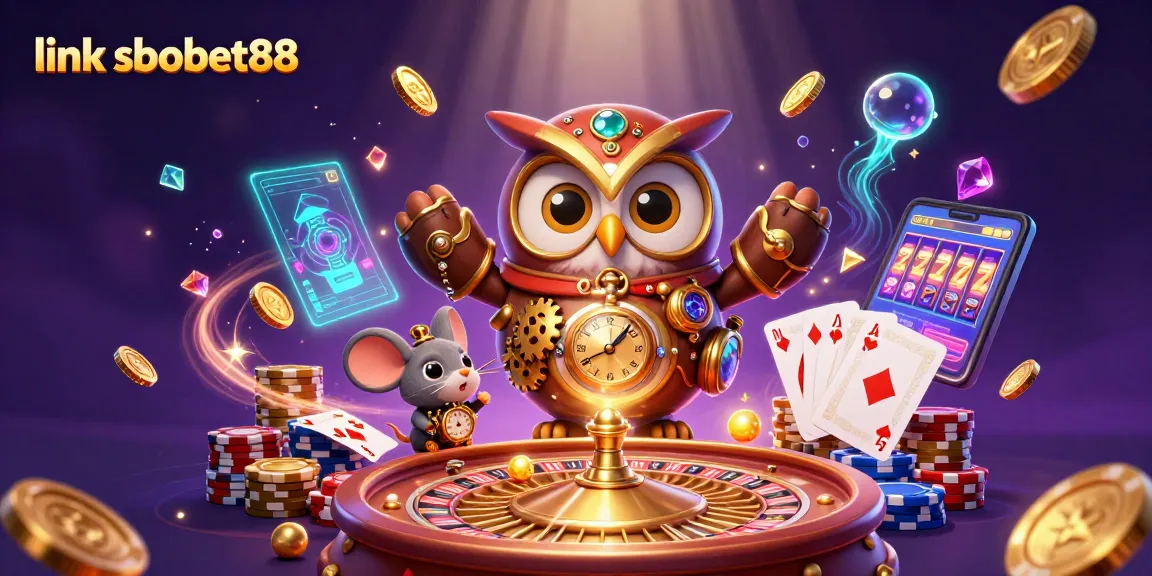 Experience thrilling wins with link sbobet88 in this vibrant gambling scene, showcasing dynamic casino elements.